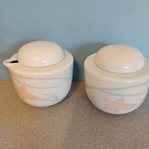Dansk Sommer Pattern Sugar and Creamer Vintage